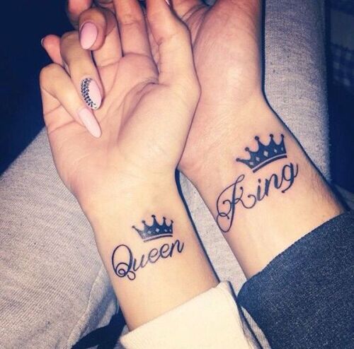 tatouage couple couronne roi et reine